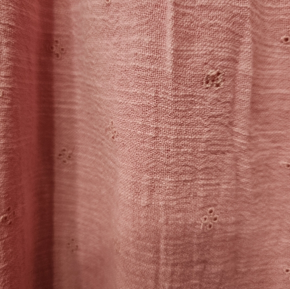 Cat & Jack Girls XL (14) Lined Blouse Top Pink W/Flowers 100% Cotton - Picture 2 of 11